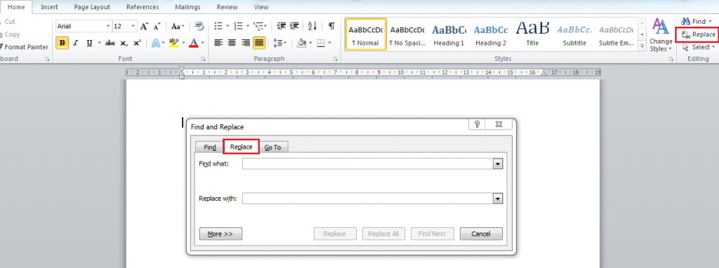 Cách sử dụng chức năng Find and Replace trong Word 2010