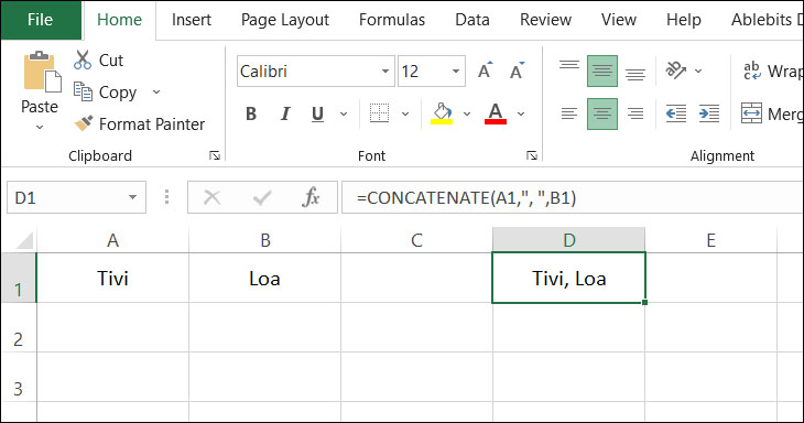 Ví dụ xóa ô trong Excel